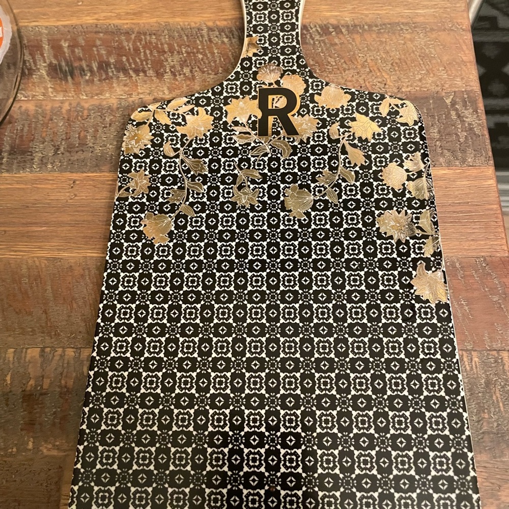 Anthropologie Black and Gold Geometric Decor Accent